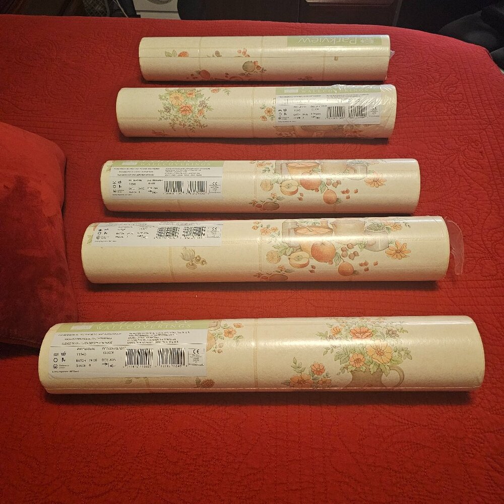 Five Parkview Designs Wallcoverings 56 square feet Each Green and Beige
